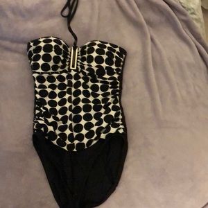 Polka dot one piece bathing suit